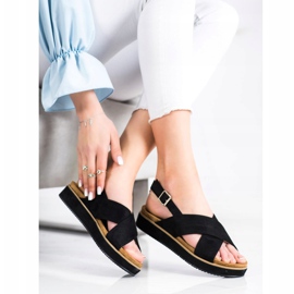 Goodin Schwarze Sandalen auf der Plattform 1