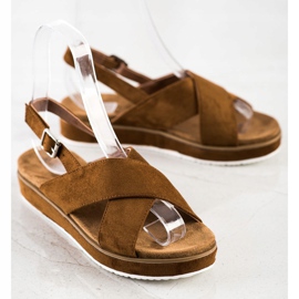 Goodin Braune Sandalen auf der Plattform 1