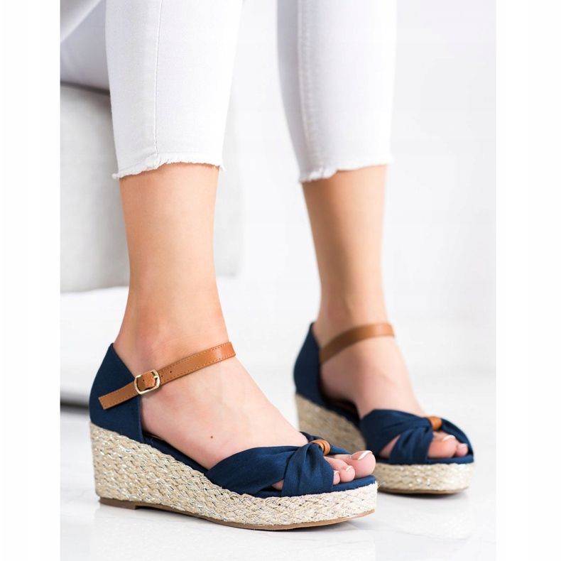 Goodin Keilsandalen aus Textil marineblau 2