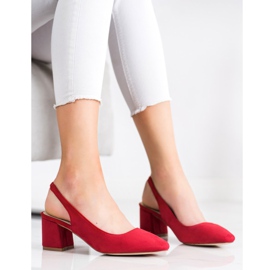 Goodin Slip-On-Pumps mit freiliegender Ferse rot 2