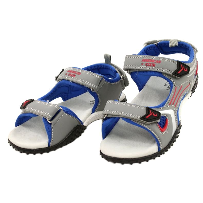American Club Graue Sandalen Kinderleder amerikanisch einsetzen 1