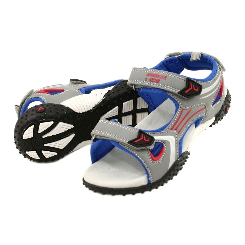 American Club Graue Sandalen Kinderleder amerikanisch einsetzen 2