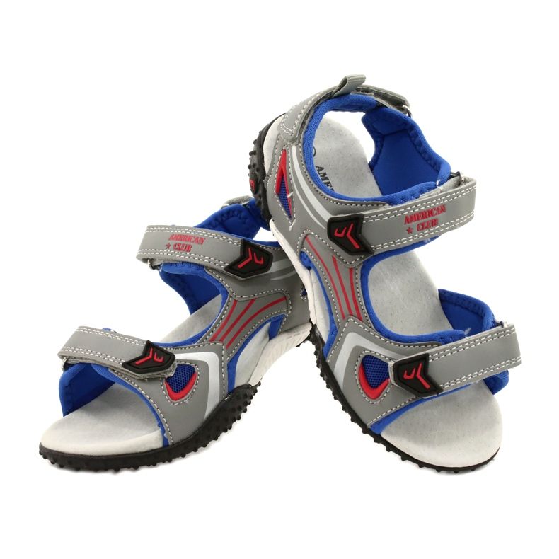 American Club Graue Sandalen Kinderleder amerikanisch einsetzen 4