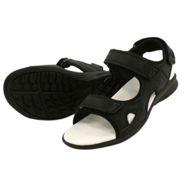 American Club Sportsandalen Ledereinsatz HL09 / 21 Schwarz 2