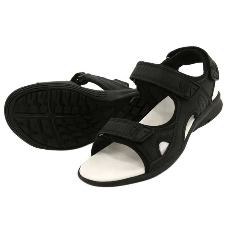 American Club Sportsandalen Ledereinsatz HL09 / 21 Schwarz 2