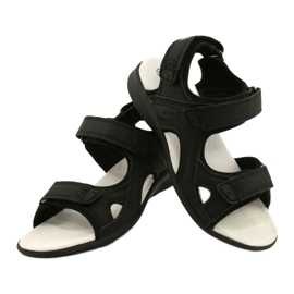 American Club Sportsandalen Ledereinsatz HL09 / 21 Schwarz 4