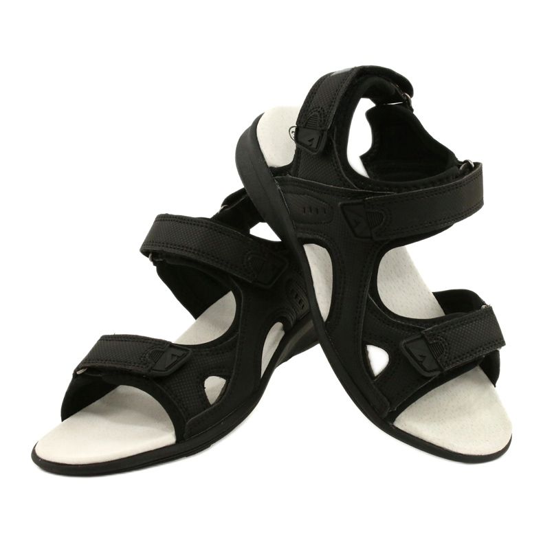 American Club Sportsandalen Ledereinsatz HL09 / 21 Schwarz 4