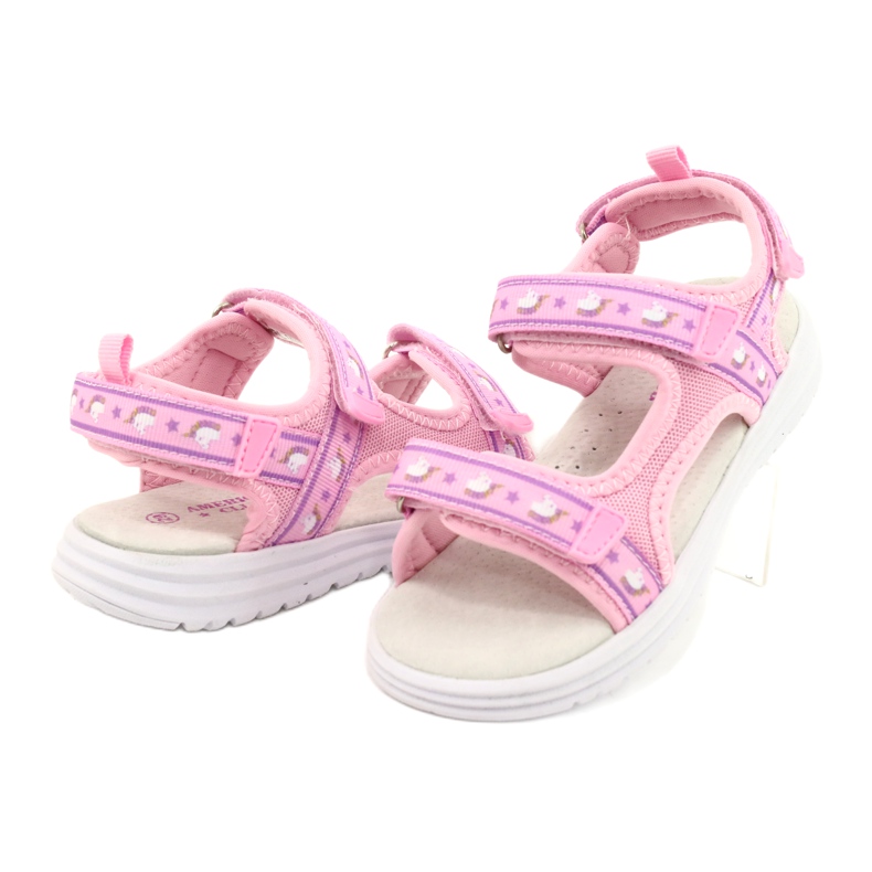 Rosa Sandalen American Club RL39 Ledereinlegesohle 3