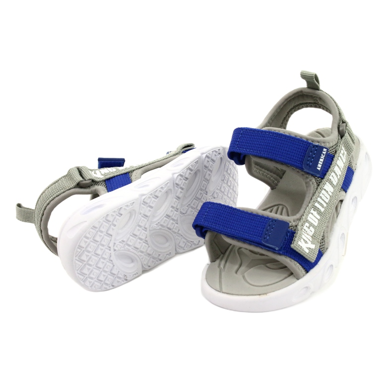 American Club Sandalen Jungen mit Klettblumenschaum Insist Rl27/21 Grau 2