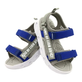 American Club Sandalen Jungen mit Klettblumenschaum Insist Rl27/21 Grau 4