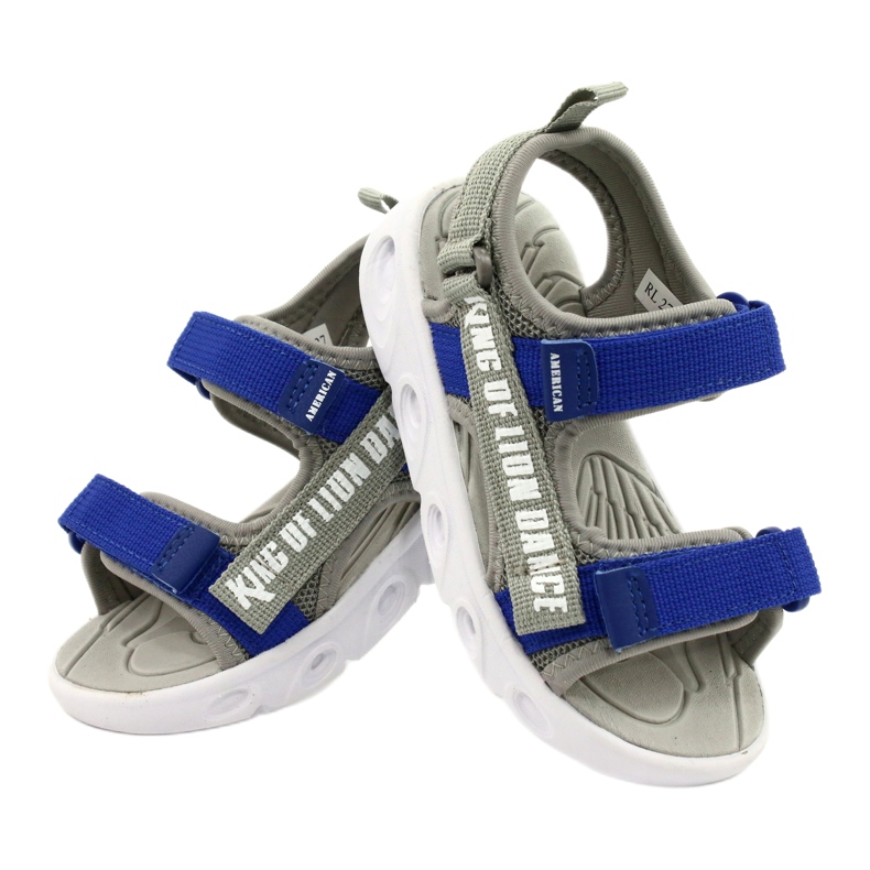 American Club Sandalen Jungen mit Klettblumenschaum Insist Rl27/21 Grau 4