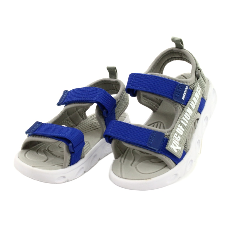 American Club Sandalen Jungen mit Klettblumenschaum Insist Rl27/21 Grau 1