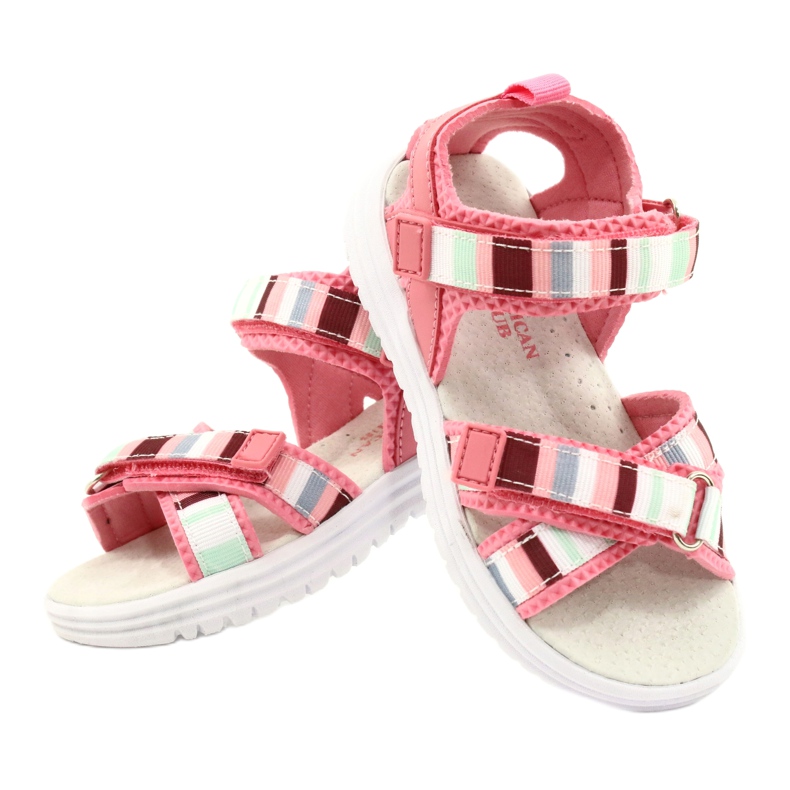 American Club Mädchensandalen Leder Klettverschluss aus dem Arman Club Pink RL44/21 rosa 4