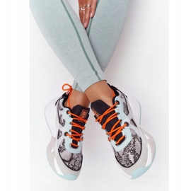 Damen Sportschuhe Memory Foam Big Star HH274324 Grau-Grün orange 2