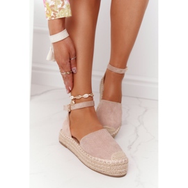 MSMG Espadrilles auf der Strohplattform Beige Bali 2