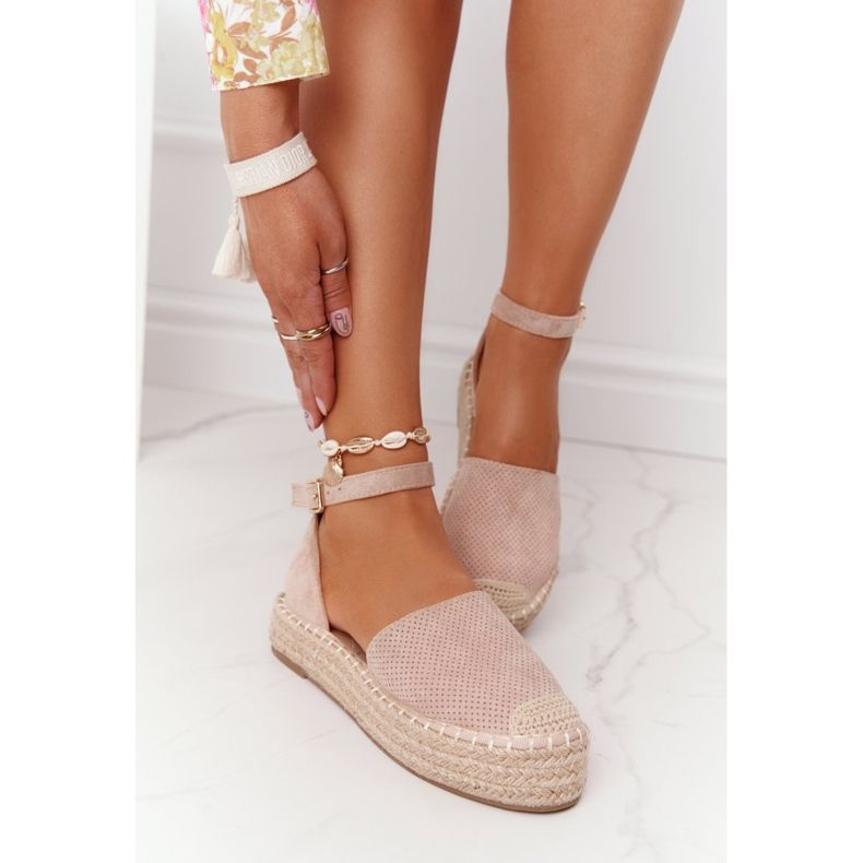 MSMG Espadrilles auf der Strohplattform Beige Bali 2