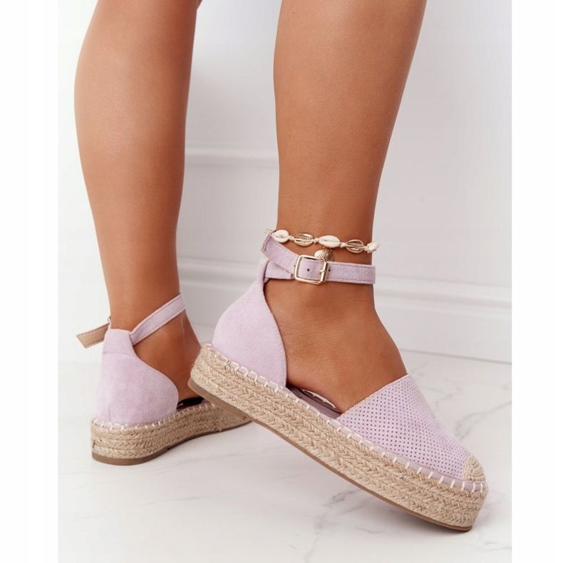 MSMG Espadrilles auf der Strohplattform Violet Bali violett 1
