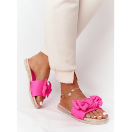 MSMG Hausschuhe aus Gummi mit rosa Schleife Andrea beige 2