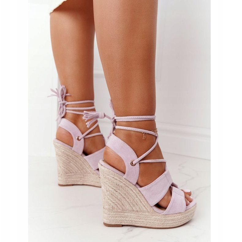 MSMG Gebundene Keilsandalen Violett Mallorca lila 1