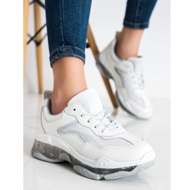 Goodin Leder Turnschuhe weiß 2