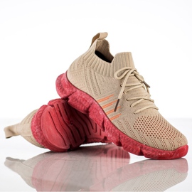 SHELOVET Durchbrochene Sneakers auf der Plattform beige 1