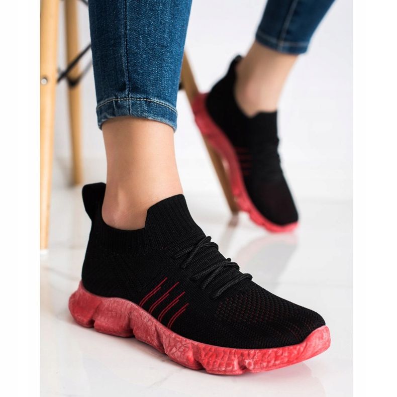 SHELOVET Durchbrochene Sneakers auf der Plattform schwarz 2