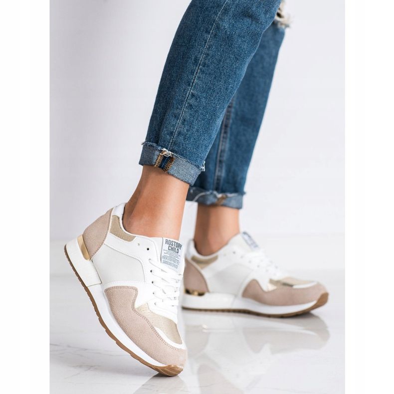 SHELOVET Stylische Sneaker in WEISS UND BEIGE weiß 1