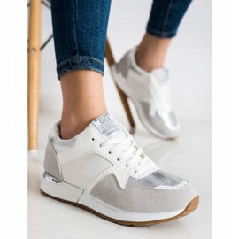 SHELOVET Stylische Sneaker in WEISS UND GRAU weiß 2