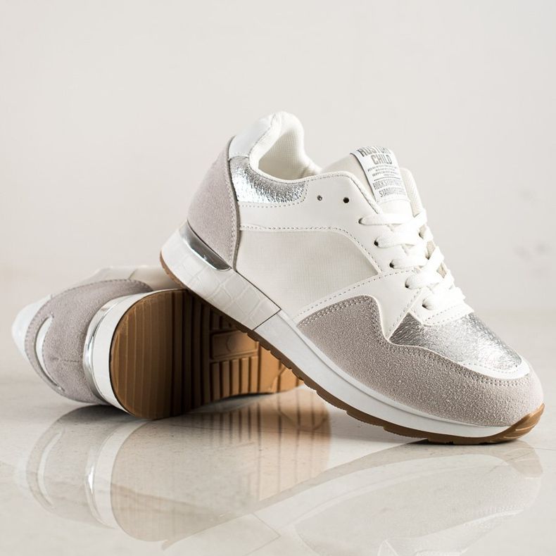 SHELOVET Stylische Sneaker in WEISS UND GRAU weiß 1