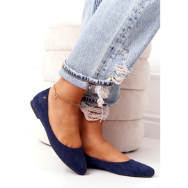 Wildlederballerinas Sergio Leone BL622 Marineblau 2