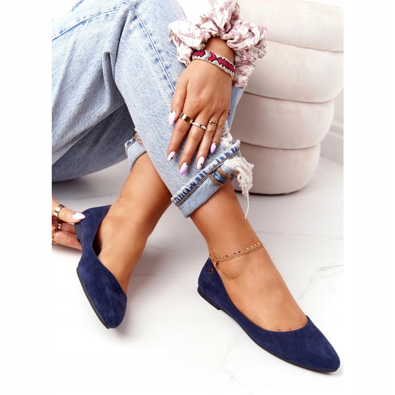 Wildlederballerinas Sergio Leone BL622 Marineblau 3