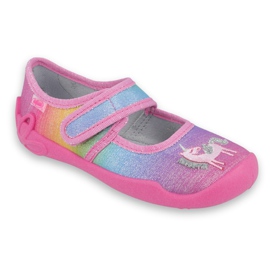 Befado Kinderschuhe 123X048 blau rosa grau gelb 1
