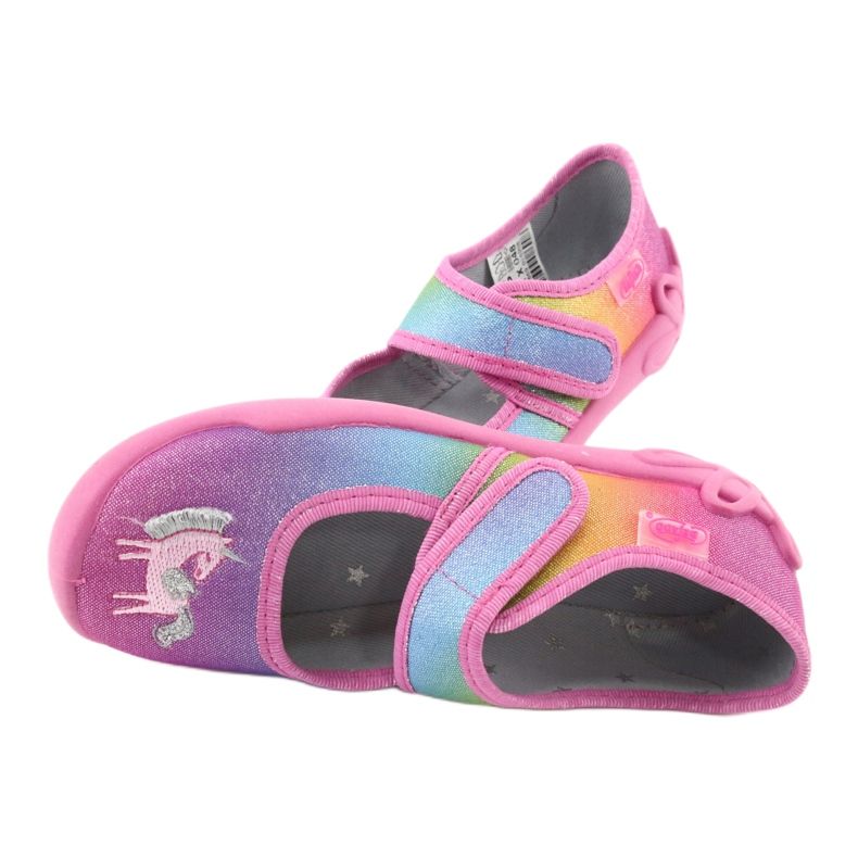 Befado Kinderschuhe 123X048 blau rosa grau gelb 5