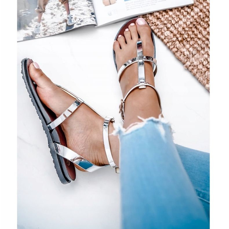 Lu Boo Silver Mirror Sandalen Römisch-japanisch Lento silber- 3