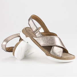 Filippo Bequeme flache Sandalen golden 1