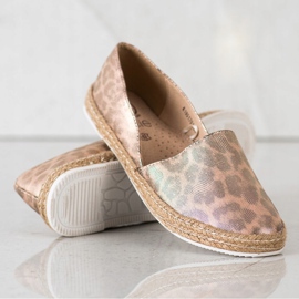 Kylie Gefleckte Espadrilles beige golden 1