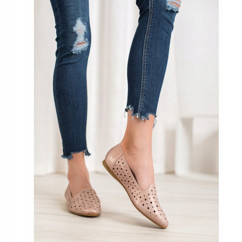 Kylie Durchbrochene Lords rosa gelb 1