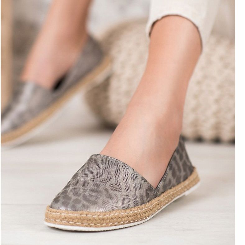 Kylie Gefleckte Espadrilles grau 1