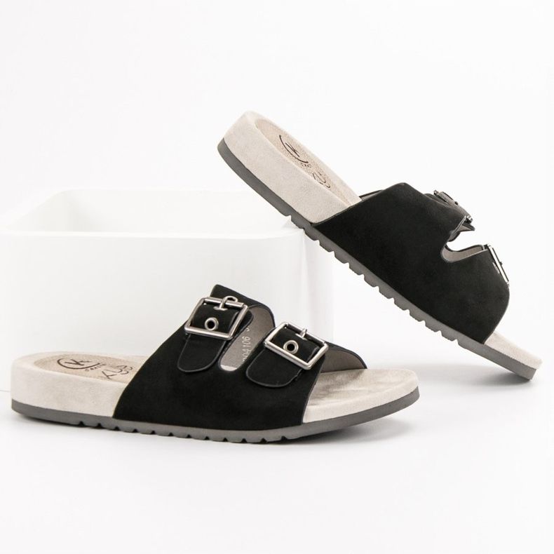 Kylie Klassische schwarze Hausschuhe 1