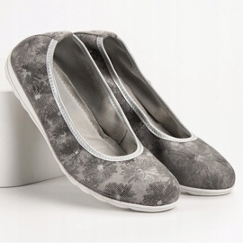 Filippo Ballerinas aus Leder grau 2