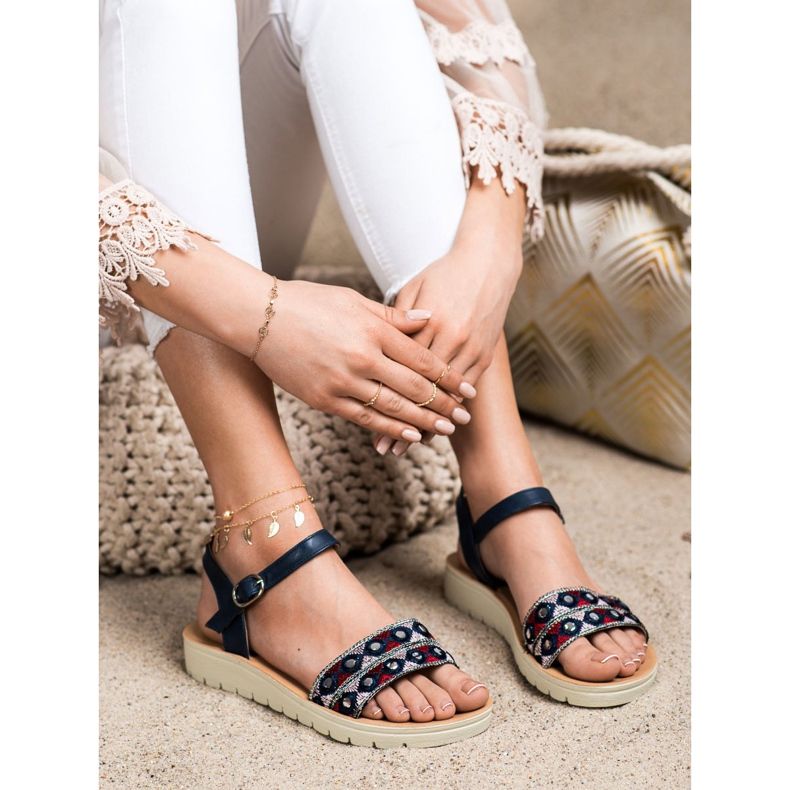 SHELOVET Lässige Sandalen mehrfarbig marineblau 1