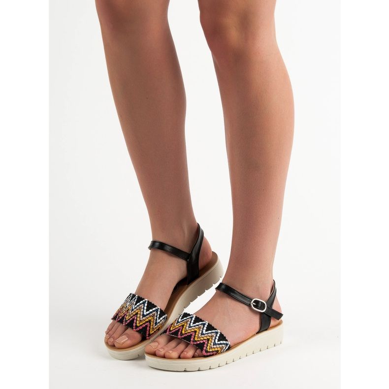 SHELOVET Lässige Sandalen schwarz 2