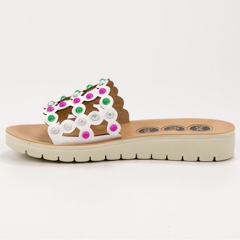 SHELOVET Lässige Hausschuhe für Damen weiß mehrfarbig 2