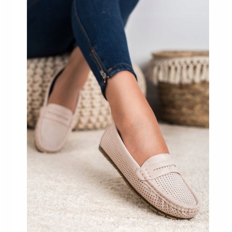 Kylie Durchbrochene Loafer beige 1