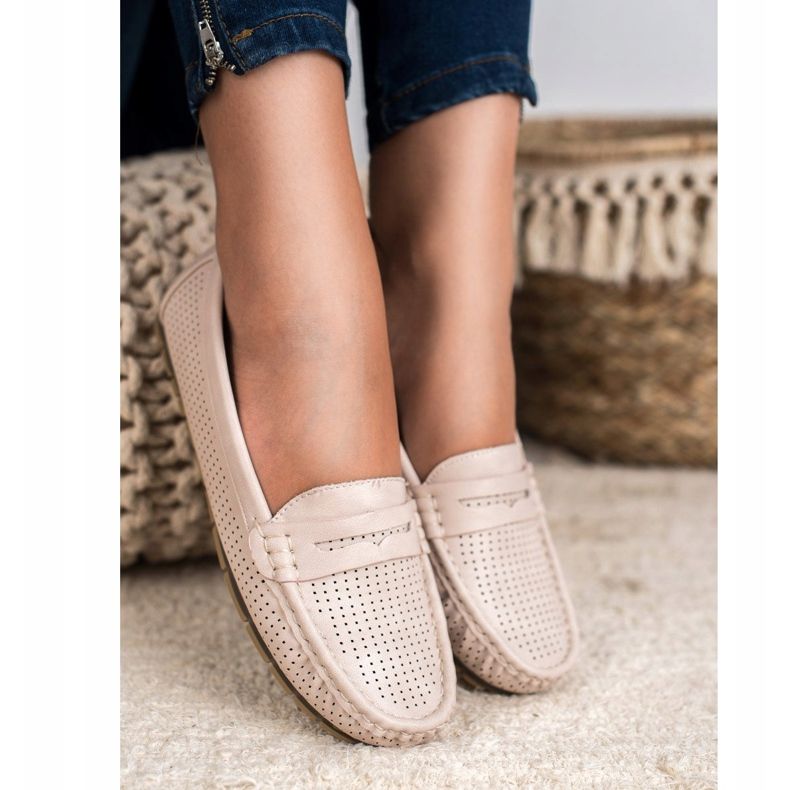 Kylie Durchbrochene Loafer beige 2