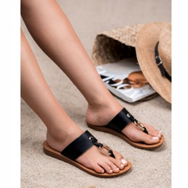 Stylische VINCEZA Flip-Flops schwarz 2