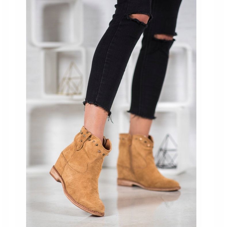 Bella Paris Cowboystiefel aus Wildleder mit Jets braun 1