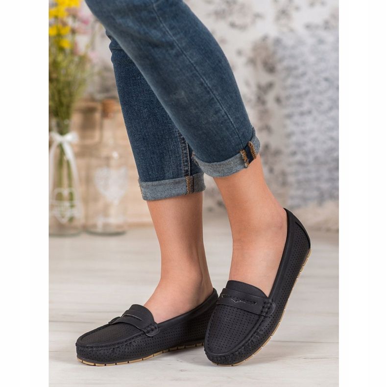 Kylie Durchbrochene Loafer schwarz 2