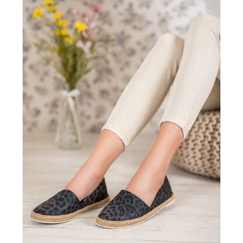 Kylie Gefleckte Espadrilles schwarz 1