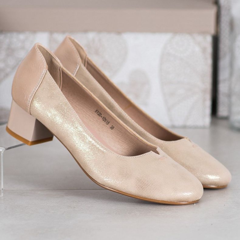 VINCEZA Textilpumps golden 1